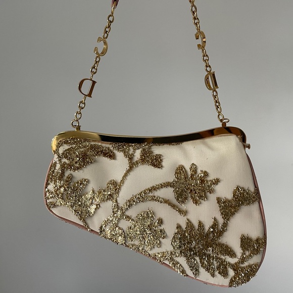 Rare Dior Limited Edition Pink and Gold Mini Saddle Bag - Picture 8 of 11